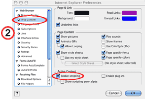 Internet Explorer browser web content set up image