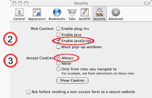 Safari browser security set up image