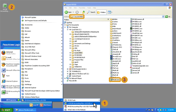 Image of how to open MYOB Accounting Plus v18.5 ED