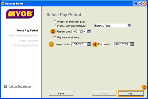 The Process Payroll window - image 2