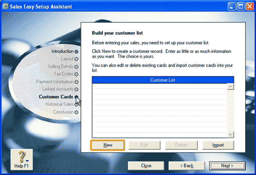 Image of Build your customer list window