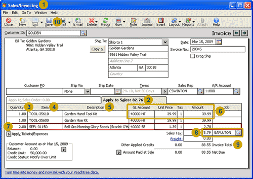 Credit sales invoice