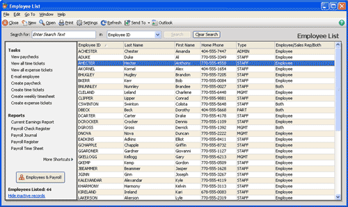 Open the Maintain Vendors window via the employee list