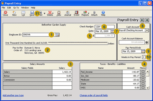 The Payroll Entry window
