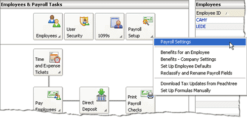 Select payroll settings