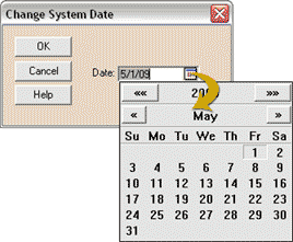Change System Date window