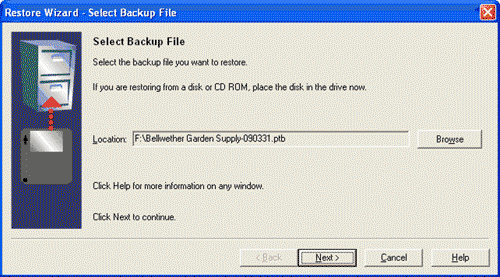 Select Backup File