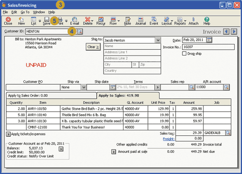 Unpaid Sales Invoice