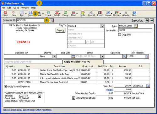 Unpaid Sales Invoice