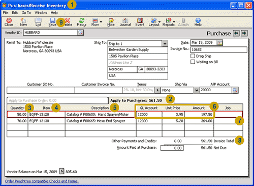 Credit purchase invoice