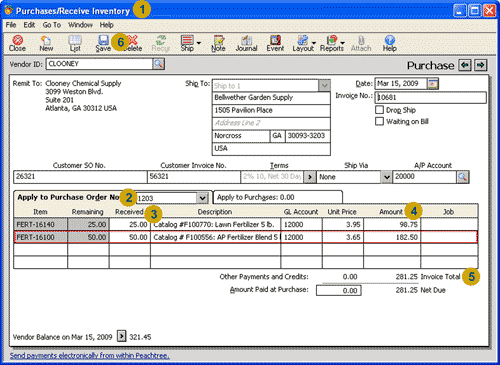 Credit purchase with purchase order