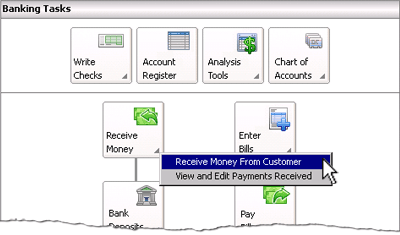 Select Receive Money From Customer